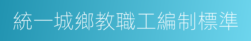 統一城鄉教職工編制標準的同義詞