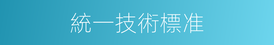 統一技術標准的同義詞