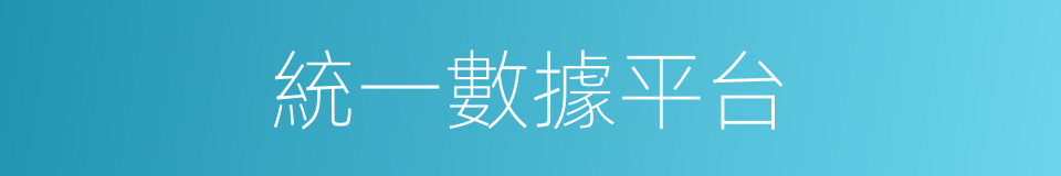 統一數據平台的同義詞