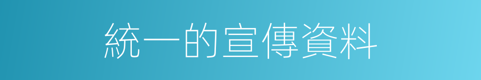 統一的宣傳資料的同義詞