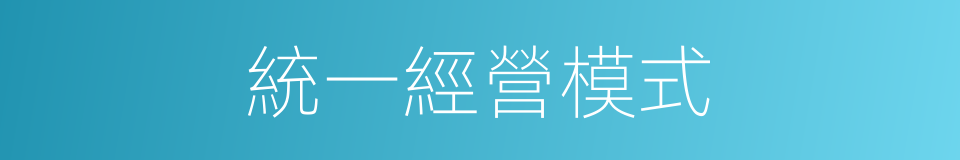 統一經營模式的同義詞