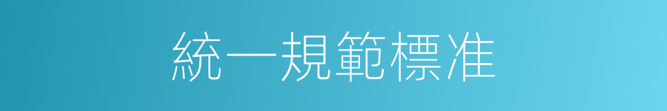 統一規範標准的同義詞