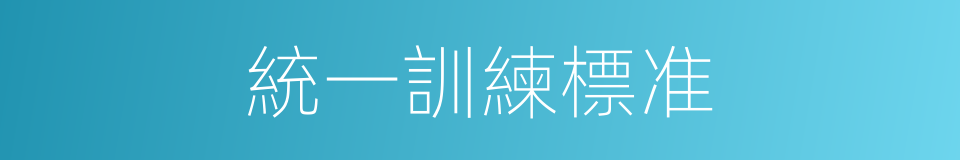 統一訓練標准的同義詞