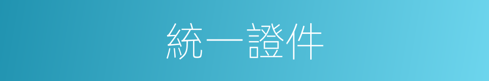 統一證件的同義詞