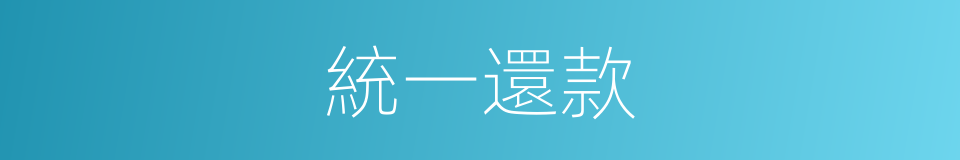 統一還款的同義詞