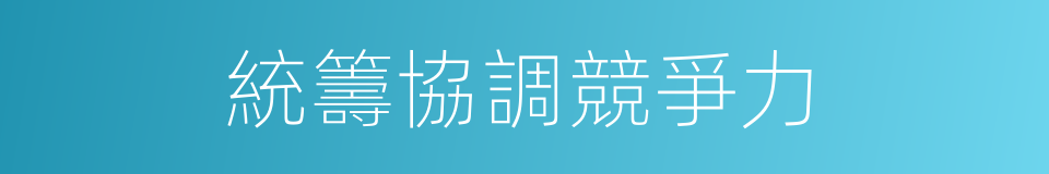 統籌協調競爭力的同義詞