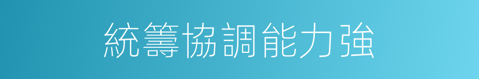 統籌協調能力強的同義詞