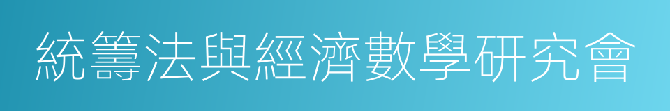 統籌法與經濟數學研究會的同義詞