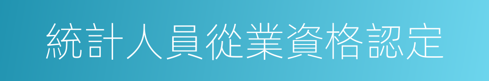 統計人員從業資格認定的同義詞