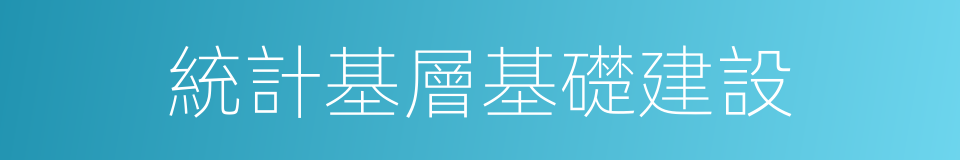 統計基層基礎建設的同義詞