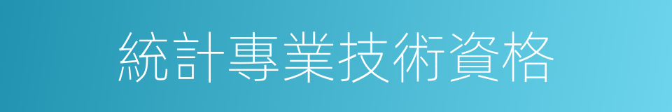 統計專業技術資格的同義詞