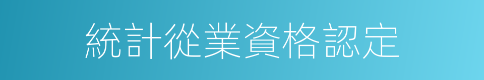 統計從業資格認定的同義詞