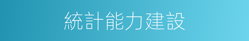 統計能力建設的同義詞