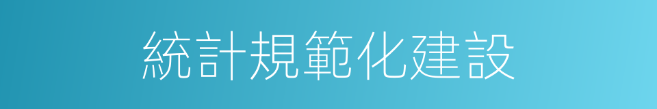 統計規範化建設的同義詞