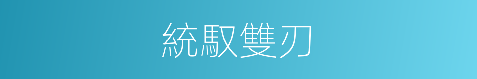統馭雙刃的同義詞