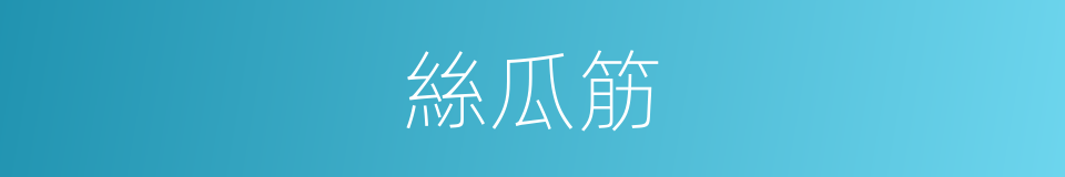 絲瓜筋的意思