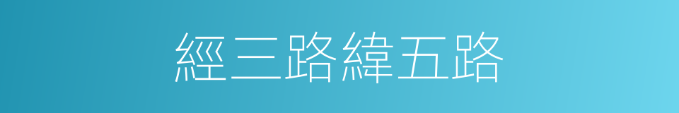 經三路緯五路的同義詞