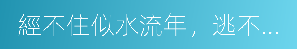 經不住似水流年，逃不過此間少年的同義詞