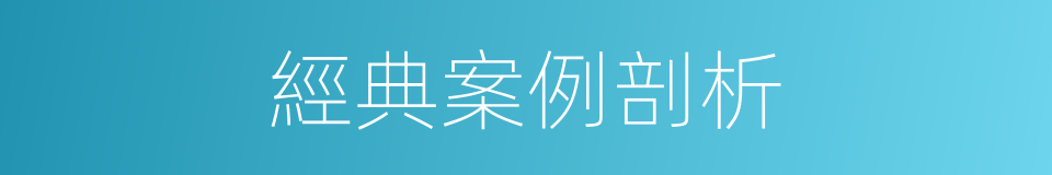 經典案例剖析的同義詞