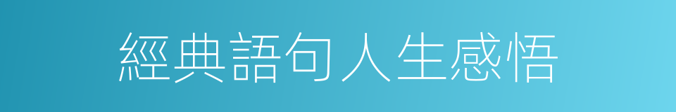 經典語句人生感悟的同義詞