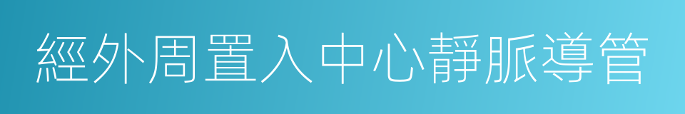 經外周置入中心靜脈導管的同義詞