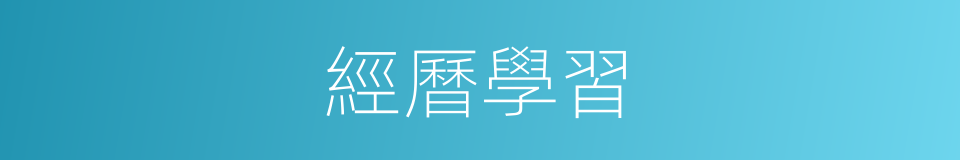 經曆學習的同義詞