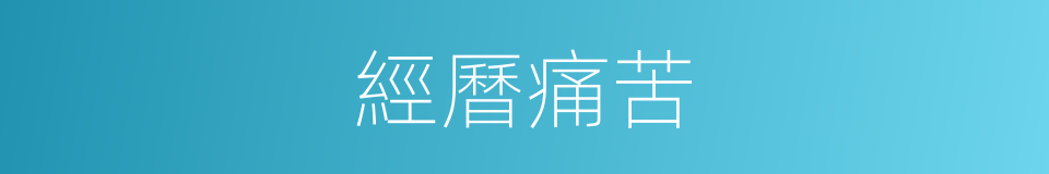 經曆痛苦的同義詞