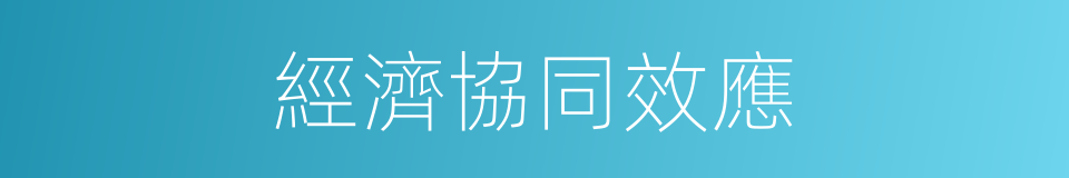 經濟協同效應的同義詞