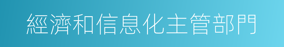 經濟和信息化主管部門的同義詞