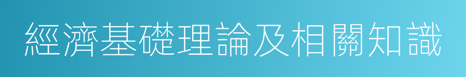 經濟基礎理論及相關知識的同義詞