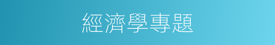 經濟學專題的同義詞