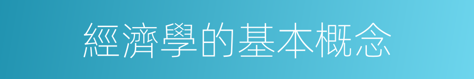 經濟學的基本概念的同義詞