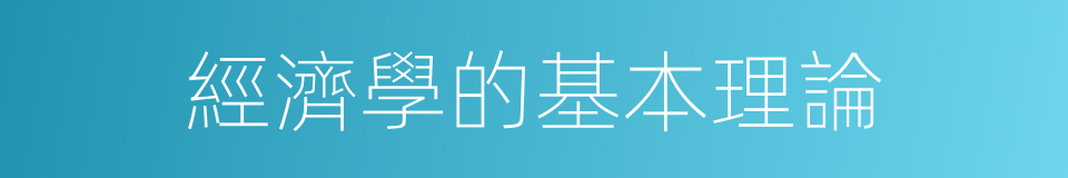 經濟學的基本理論的同義詞