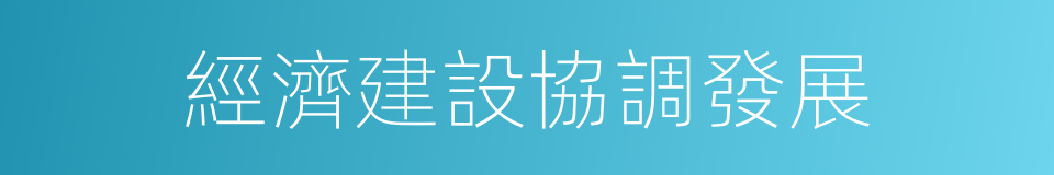 經濟建設協調發展的同義詞