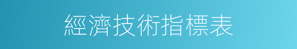經濟技術指標表的同義詞