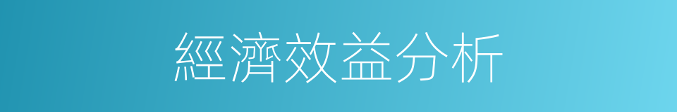 經濟效益分析的同義詞