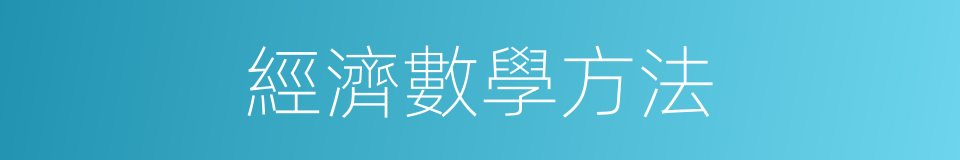 經濟數學方法的同義詞