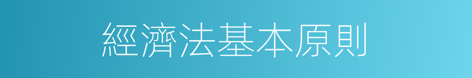 經濟法基本原則的同義詞