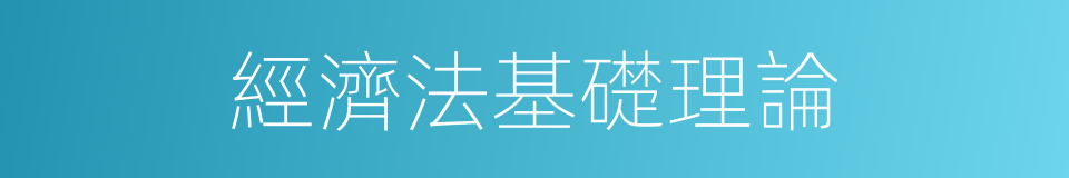 經濟法基礎理論的同義詞