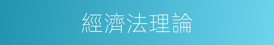 經濟法理論的同義詞