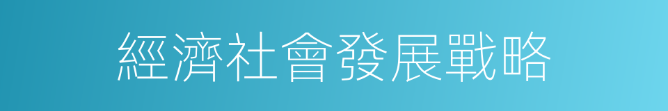 經濟社會發展戰略的同義詞