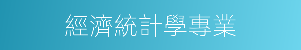 經濟統計學專業的同義詞