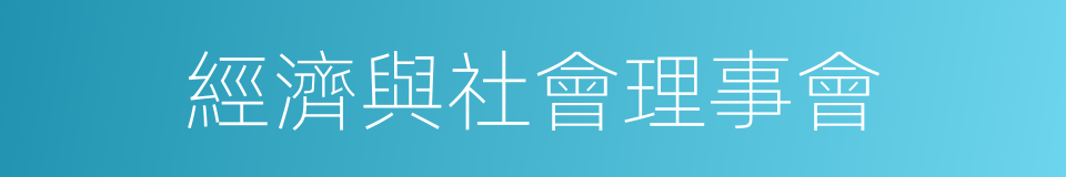 經濟與社會理事會的同義詞