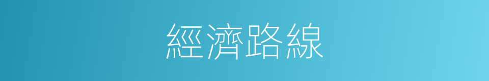 經濟路線的同義詞