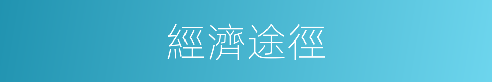 經濟途徑的同義詞