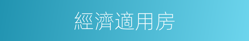 經濟適用房的意思