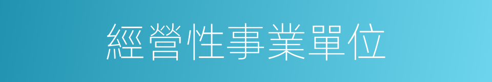 經營性事業單位的同義詞