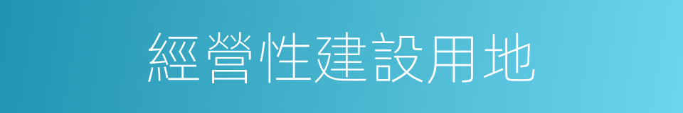 經營性建設用地的同義詞