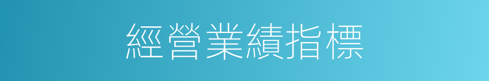 經營業績指標的同義詞