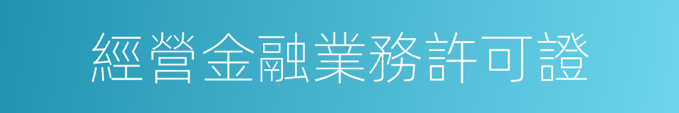 經營金融業務許可證的同義詞